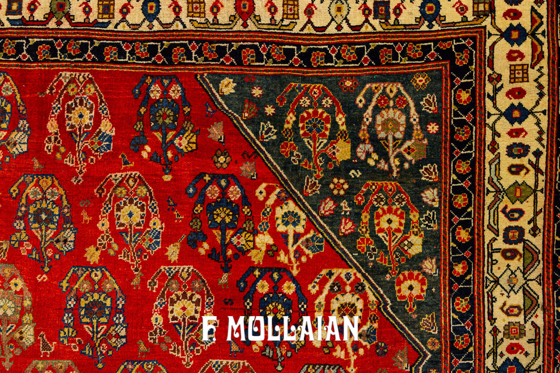 All-over (Moharammat design) with Wide Gallery (kalleh) Size Hand-knotted Antique Persian Kashkuli Carpet n°:96133719